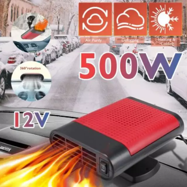 12V 500W Chauffage De Voiture Portable Chauffage Électrique Ventilateur Désembu