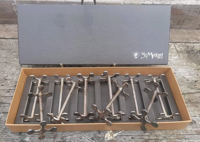 Lot De 12 Porte-couteaux En Métal Argenté – Motif Cheval – 2 Boîtes