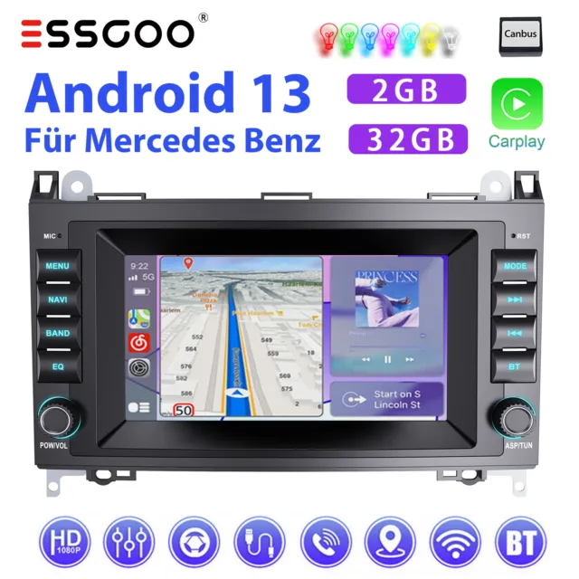 Für Mercedes Benz A B Klasse W169 W245 Autoradio USB Carplay Android GPS BT NAV