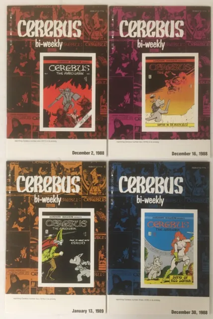 Cerebus Bi-Weekly Comic Lot # 1 2 3 4 Aardvark-Vanaheim (1989) 1st Print VF/NM