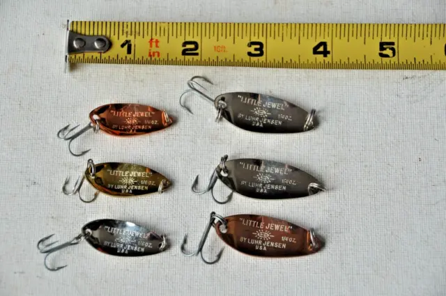 6 LUHR JENSEN Little Jewel Fishing Spoons - 1/4 And 1/8 Oz - Cast