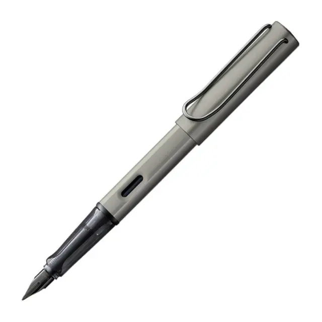 Lamy LX Fountain Pen Grey Ruthenium Aluminum Barrel Silver Fine Nib L57F