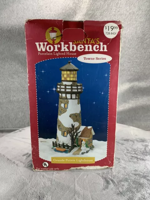 Lighted Santa's Workbench Towne Series Grand Pointe Lighthouse Christmas Village