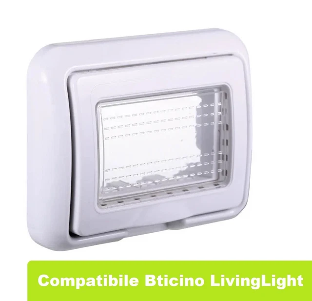 Custodia Exterior IDROBOX IP40/IP55 Compatible Con Bticino Living | Resistente A Lluvia Y Polvo, Montaje En Pared Ideal Para Jardín, Garaje O Terraza