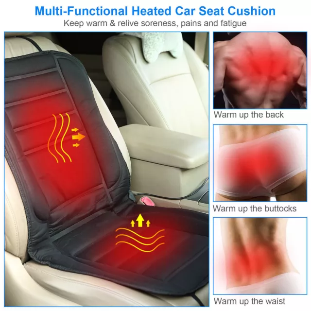 Universal Heated Car Seat Chair Cushion 12V Warmer Pad Hot Cover Breathable Pad