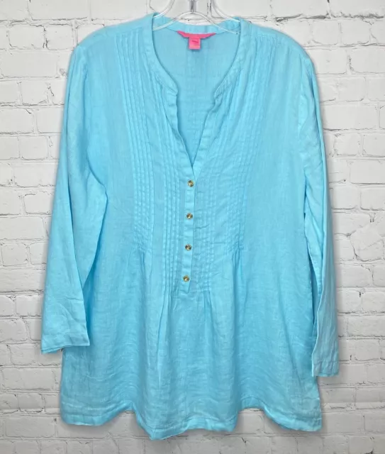 Lilly Pulitzer Sarasota Tunic Top Linen Blue