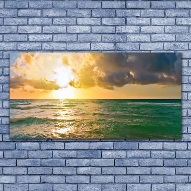 Photo sur toile Image Tableau Impression 140x70 Paysage Mer Soleil