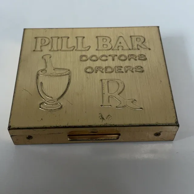 Vintage Doctors Orders Brass Rx Pill Box Pill Holder Pill Divider Complete Set