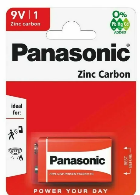 9V Panasonic Genuine Brand New Zinc Carbon 9 Volt battery