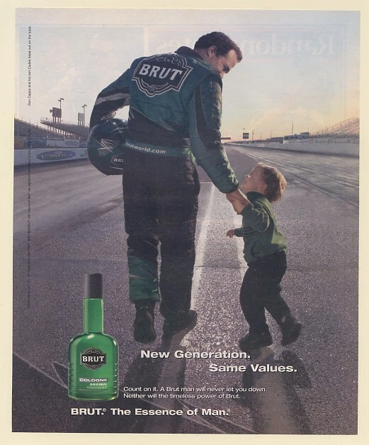 2005 Ron Capps and Son Caden on the Track Brut Cologne Print Ad