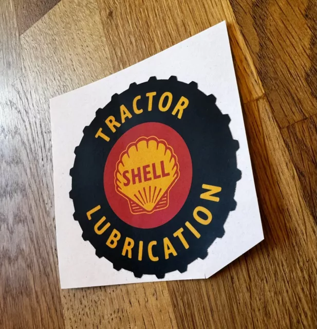 Shell Tractor Lubrication Sticker Decal Oil Jug Pourer Petroliana