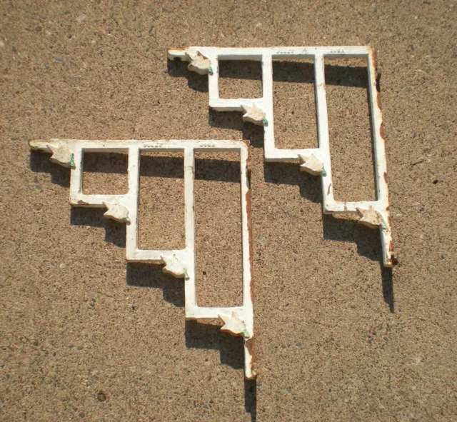 Rare Antique Foley Industrial Cast Iron Sink Brackets Tulip Rose Shelf Corbels