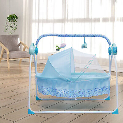 NADAEN BABY Passeggino Portatile Culla elettrica Culla Sedia a Dondolo Automatica Letto Neonato e Cesto per Dormire Musica 0-18 Mesi 