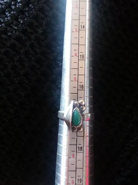 Vintage Old Pawn Native American Navajo Sterling Silver Turquoise Ring Sz 6