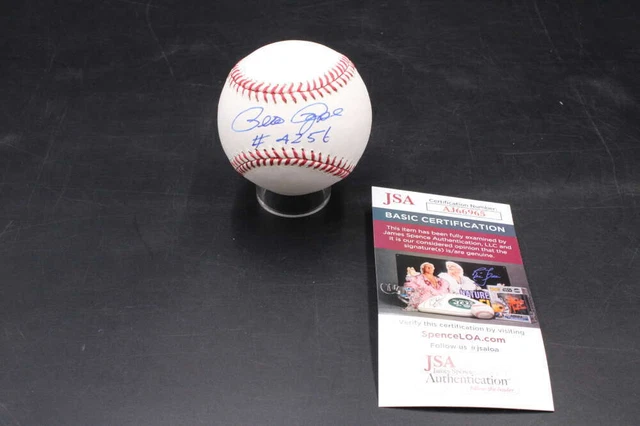Pete Rose Signed Rawlings OML Baseball Inscribed 4256 Autograph JSA COA D8709