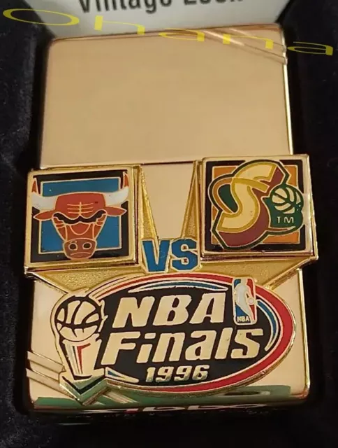 ZIPPO Chicago Bulls Finali NBA 1996 Unità interna in metallo dorato Oro JP