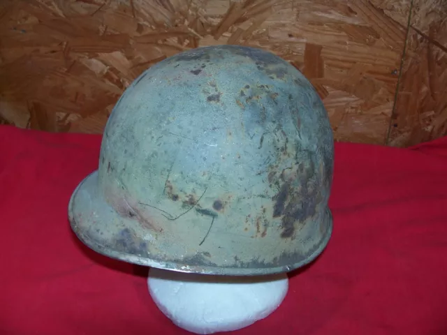 WWII M1 Helmet Fixed Bale Front Seam US Army GI Combat Military WW2 Old Vintage