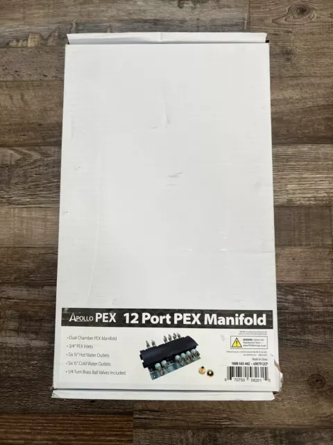 Apollo 6907912CP 12 Port Brass Valves PEX Manifold