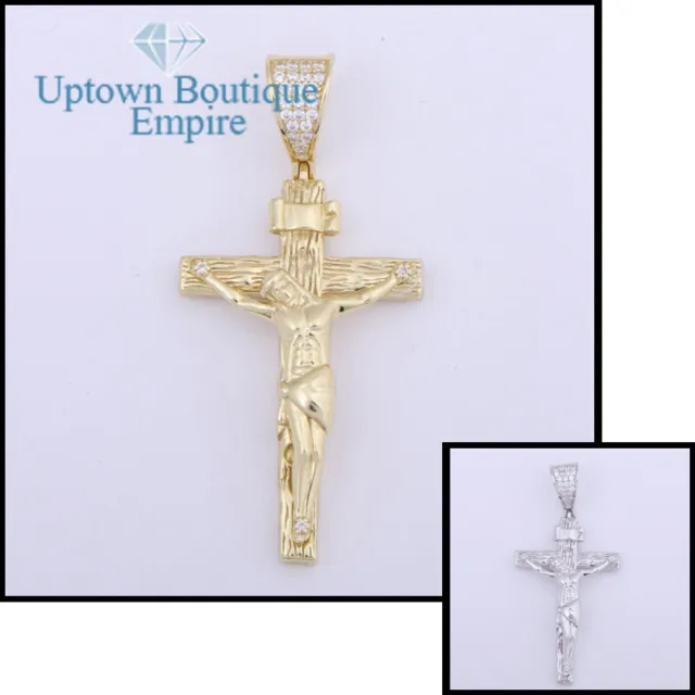 Jesus Christ Crucifix Cross Men Women's 925 Sterling Silver Pendant Charm*DJ