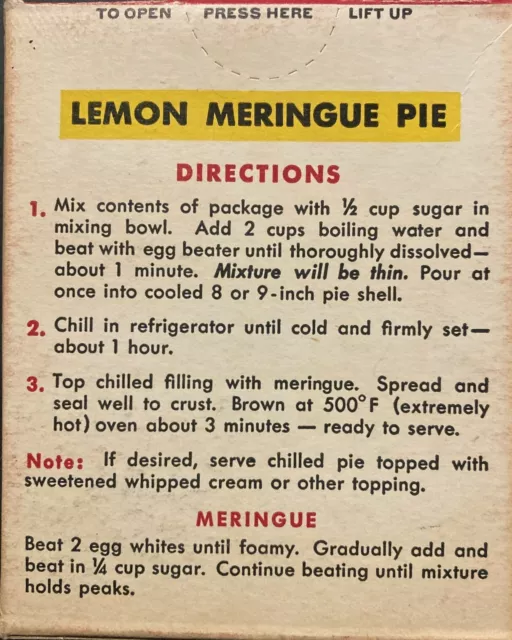 Vintage 1950s Full Unopened Box of Royal Lemon Instant Pie Filling. "NOS" 2