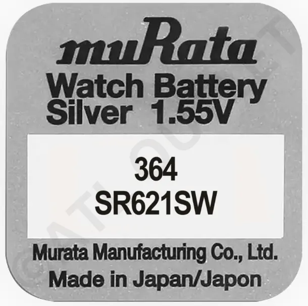 Murata 364 SR621SW 1.55v Óxido de Plata Pila de Reloj - Hecho en Japón