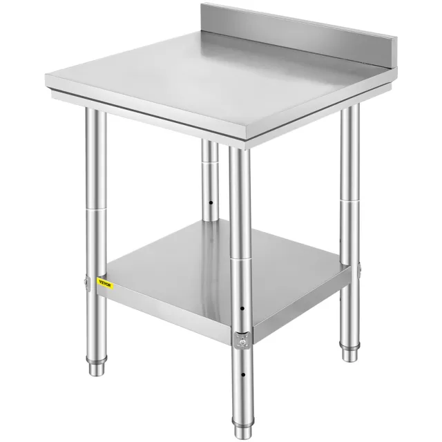 24"x24"x34.6" Stainless Steel Work Table Restaurant Kitchen Food Prep Commercial