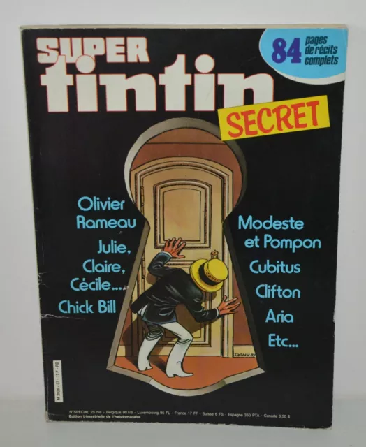 Ancienne BD revue SUPER TINTIN SECRET N° 37 spécial 25 bis LOMBARD vintage 1987