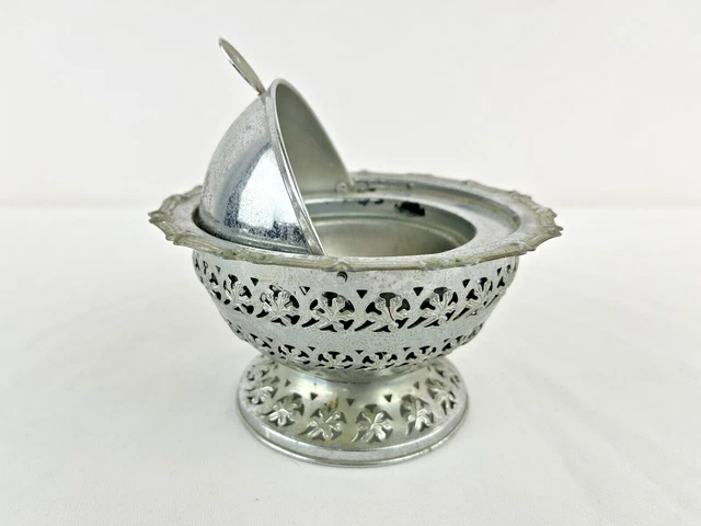 Vintage Silver-Plated Domed Roll Top Caviar Butter Server