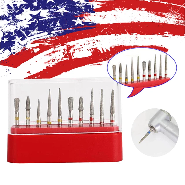 10Pcs/Box Dental FG Diamond Burs Fine Extra Fine fit High Speed Handpiece 1.6mm