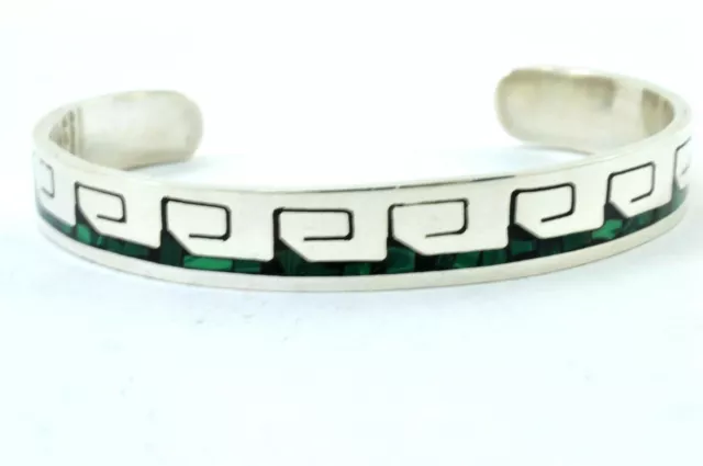 Taxco Mexico Hopi-style 925 Sterling Silver Wave Cuff Bangle Bracelet. 23 grams