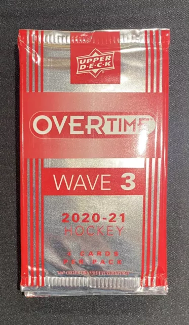 2020-21 Upper Deck OVERTIME Hockey WAVE 3 Factory Sealed 4 Card Hobby Pack
