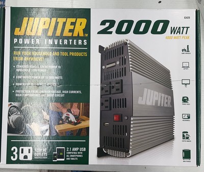 Jupiter 2000 Watt Continuous / 4000 Watt Peak Modified Power Inverter 63429 NEW