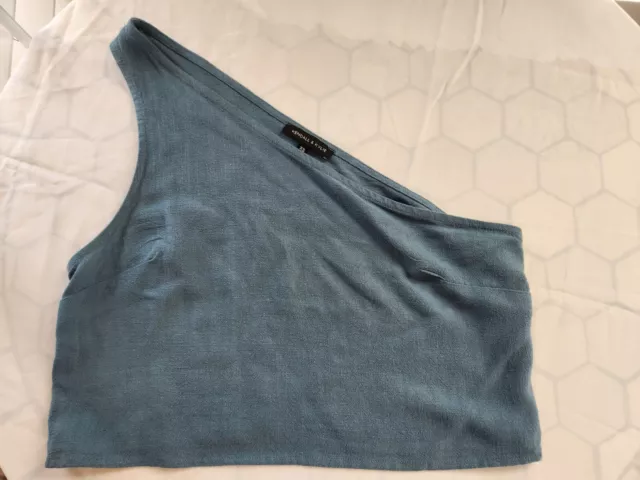 🌟KENDALL & KYLIE one shoulder crop top | Size X-small | Teal | EUC Womans