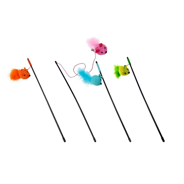 Jouets en plumes de chat avec cloches 57 cm String Catcher Exerciseur