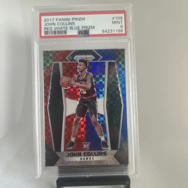 2017-18 Panini Prizm - Red, White & Blue Prizm #109 John Collins (RC) - PSA 9