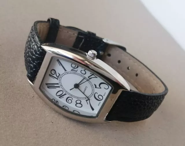 Montre Femme  Mode Classique Cuir Quartz Argenté Watch Testée Neuve