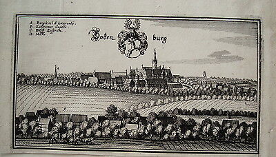 Bodenburg Bad Salzdetfurth Hildesheim Merian Copperplate Der First Edition 1654