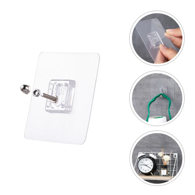 10 piezas pegatinas de gancho de puerta sin rastro tornillos de acero inoxidable colgador