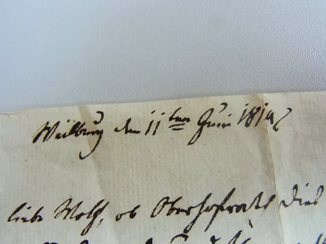 Friedrich Wilhelm von Nassau-Weilburg: eh. Brief WEILBURG 1814 über Adrian DIEL 3