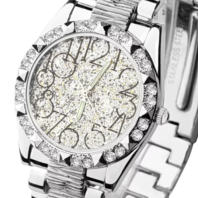 Auffallende Armbanduhr von Dawn Herrenuhr Stahl Bicolor Silber Gold Farben Uhr