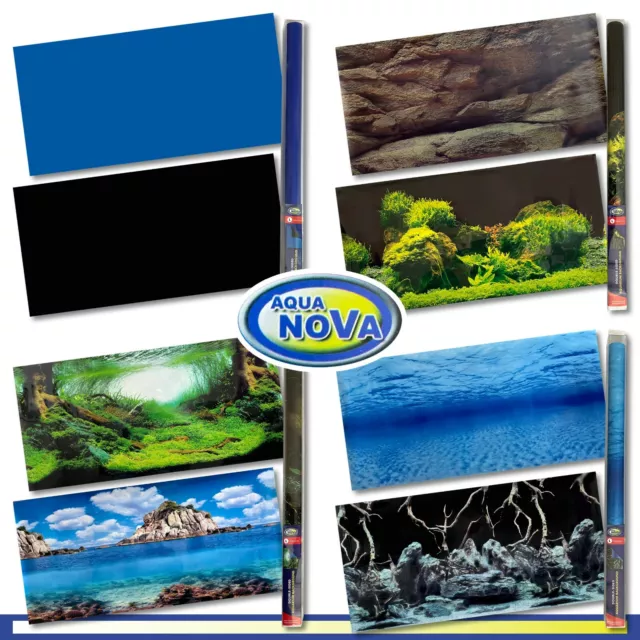 Eau Nova Aquarium-Deko Image sur Vitre Arrière D'Aquarium 2-seitig » Bleu & Noir