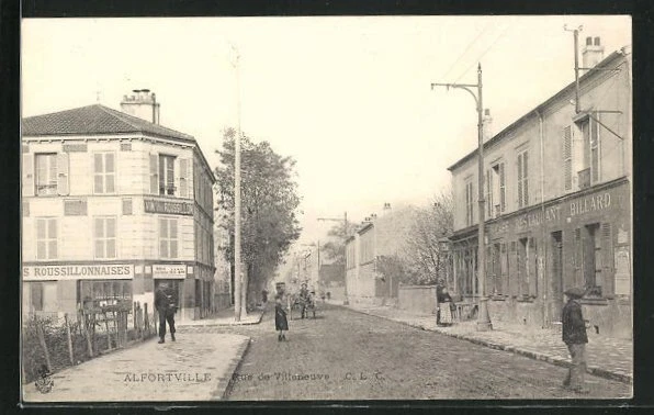 CPA Alfortville, Rue de Villeneuve, vue de la rue