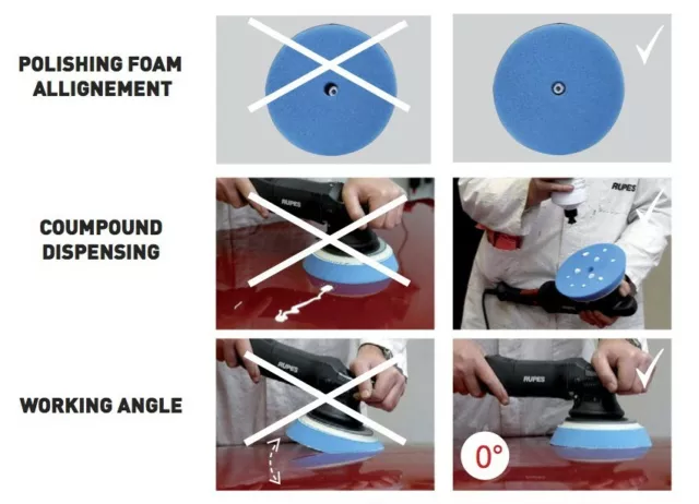 RUPES 1x ULTRAFINE ROTARY Polishing Pad Tampon de finition extra doux(175/180mm) 2