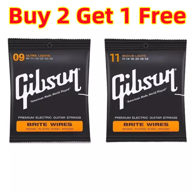 Gibson Brite Wires Nickel Plated Steel Wound Electric Guitar Strings 9-42/10-46