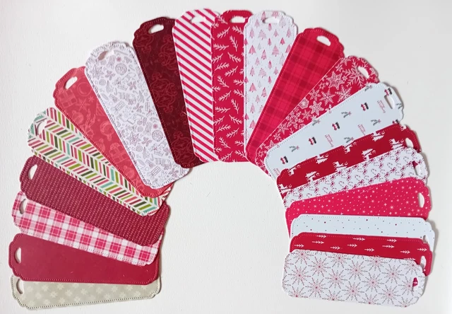 20 small bookmarks 20 patterned bookmark set WHITE CHRISTMAS