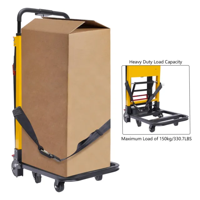 Electric Stair Climbing Hand Truck Folding Warehouse Dolly Cart 330 lbs Max Load 3