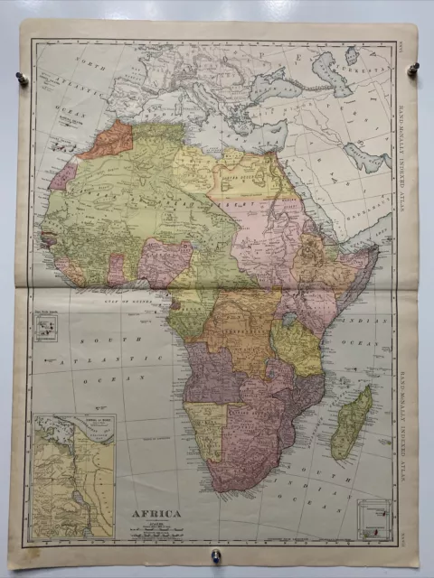 Large Format 1905 COLOR Rand McNally Map Atlas Page Xxxvi Africa