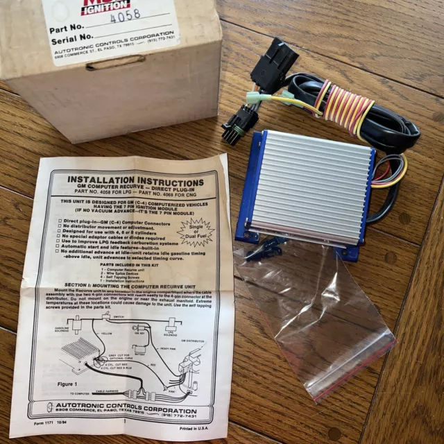 MSD 4058 electronic LPG Automatic spark Timing recurve Computer Instructions NOS