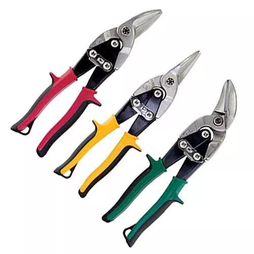 3 Pce Heavy Duty Aviation Tin Snips Set Sheet Metal Cutters Shears Tinsnips