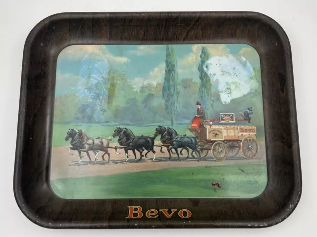 BEVO Anheuser Busch TRAY Near Beer Prohibition Era Advertising 1920s Tin Litho